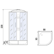 Душевая кабина River Nara Light XL 90x90 МТ 10000006220 с поддоном-9