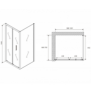 Душевой уголок Abber Sonnenstrand 100х70 AG07100B-S70B профиль Черный стекло прозрачное-4