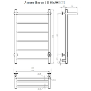 Электрический полотенцесушитель Тругор Аспект ПЭК 1П СП 80x50 с полкой Белый-2