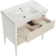 Комплект мебели для ванной ASB-Woodline Лорена 80 1220001 Белый Бежевый-3