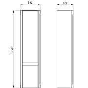 Шкаф пенал ASB-Woodline Лорена 40 12211 подвесной Серый-4