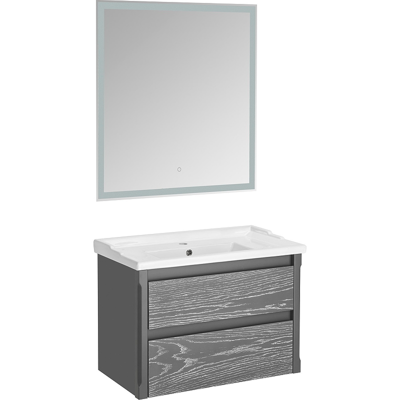Комплект мебели для ванной ASB-Woodline Лорена 80 1220101 подвесной Серый