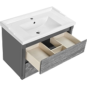 Комплект мебели для ванной ASB-Woodline Лорена 80 1220101 подвесной Серый-3