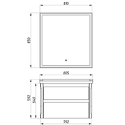 Комплект мебели для ванной ASB-Woodline Лорена 80 1220101 подвесной Серый-9