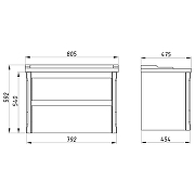 Комплект мебели для ванной ASB-Woodline Лорена 80 1220101 подвесной Серый-10
