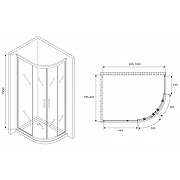 Душевой уголок Abber Schwarzer Diamant 100x80 AG01180 профиль Хром стекло прозрачное-4