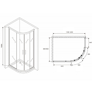 Душевой уголок Abber Schwarzer Diamant 120x90 AG01129 профиль Хром стекло прозрачное-4