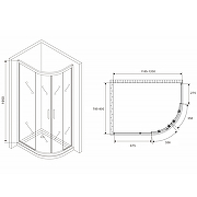 Душевой уголок Abber Schwarzer Diamant 120x80 AG01128M профиль Хром стекло матовое-4