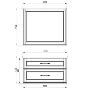 Комплект мебели для ванной ASB-Woodline Венеция 100 1195601 подвесной Белый с патиной Серебро-11