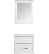 Комплект мебели для ванной ASB-Woodline Венеция 70 1195501 подвесной Белый с патиной Серебро-1