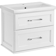 Комплект мебели для ванной ASB-Woodline Венеция 70 1195501 подвесной Белый с патиной Серебро-2