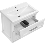 Комплект мебели для ванной ASB-Woodline Венеция 70 1195501 подвесной Белый с патиной Серебро-3