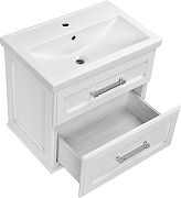 Комплект мебели для ванной ASB-Woodline Венеция 70 1195501 подвесной Белый с патиной Серебро-4