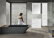 Комплект мебели для ванной ASB-Woodline Венеция 70 1195501 подвесной Белый с патиной Серебро-10