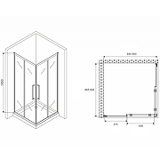 Душевой уголок Abber Schwarzer Diamant 90x90 AG02090MH профиль Хром стекло матовое-4