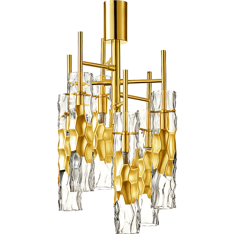 потолочный светильник crystal lux sevilia pl6 gold золото белый Потолочный светильник Crystal Lux Primavera PL6 Gold Прозрачный Золото