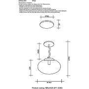 Подвесной светильник Crystal Lux Malaga SP1 D360 Chrome Дымчатый Хром-2