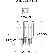 Настенный светильник Artelamp Nicoletta A1052AP-2GO Прозрачный Золото-5