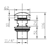 Донный клапан Bronze de Luxe 1001/1C click-clack Хром-2