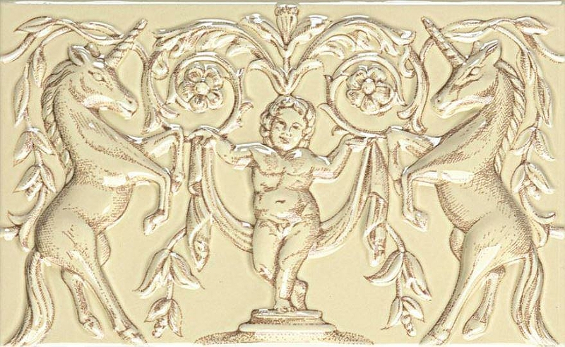 Керамический декор Petracers Grand Elegance Unicorni Crema A B UNIC A 02 12,5x20 см