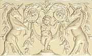 Керамический декор Petracers Grand Elegance Unicorni Crema A B UNIC A 02  12,5x20 см