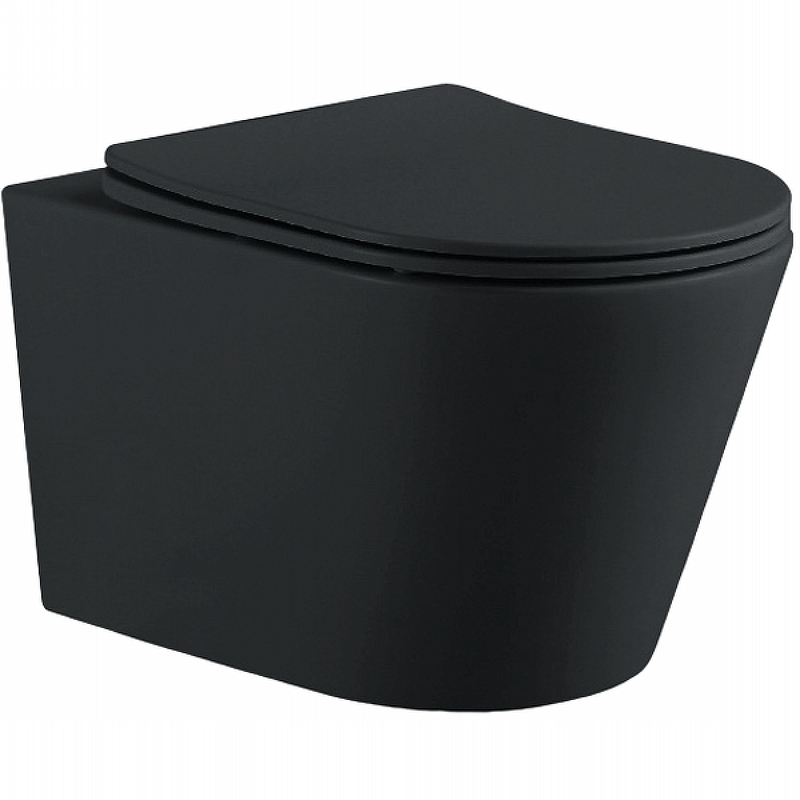 Унитаз Aquatek Вега AQ1905-MB подвесной Черный матовый с сиденьем Микролифт крышка сиденье aquatek aq0105 mb
