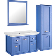 Комплект мебели для ванной ASB-Woodline Толедо 105 Smalt (Синий)-2