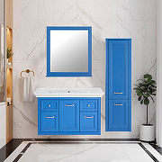 Комплект мебели для ванной ASB-Woodline Толедо 105 Smalt (Синий)-3