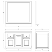 Комплект мебели для ванной ASB-Woodline Толедо 105 Smalt (Синий)-12
