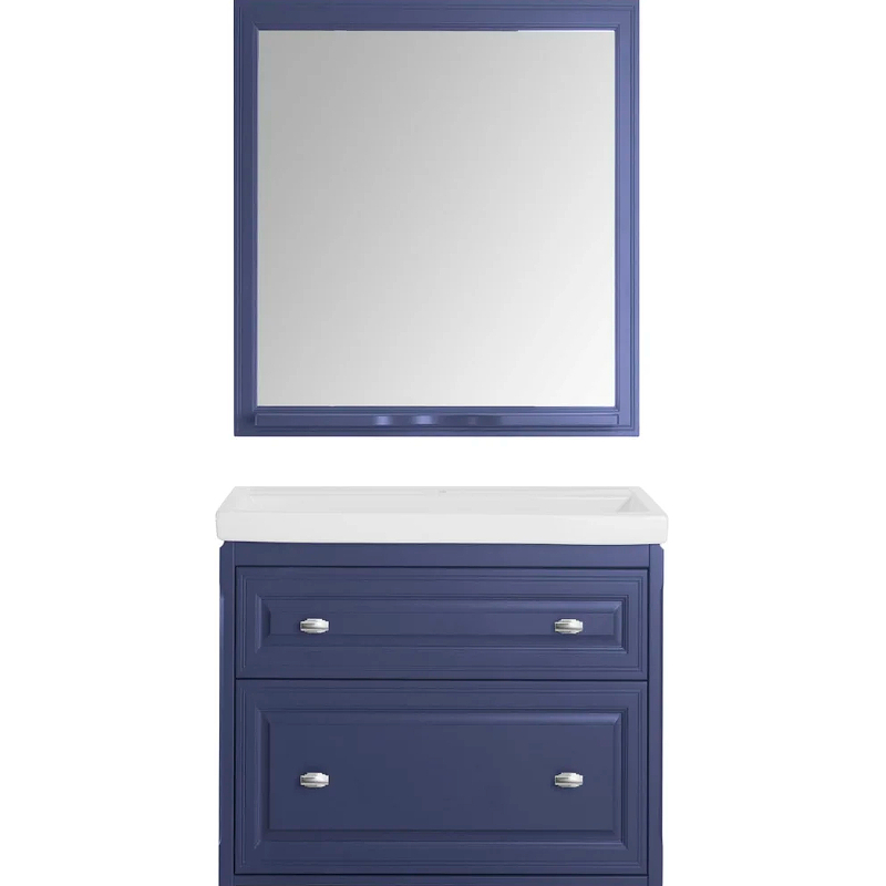 зеркало asb woodline кастелло 100 12045 с подсветкой пейна синий Комплект мебели для ванной ASB-Woodline Кастелло 80 Пейна (Синий)