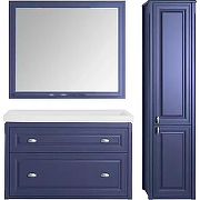 Комплект мебели для ванной ASB-Woodline Кастелло 80 Пейна (Синий)-1
