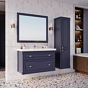 Комплект мебели для ванной ASB-Woodline Кастелло 80 Пейна (Синий)-8