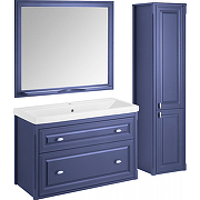 Комплект мебели для ванной ASB-Woodline Кастелло 100 Пейна (Синий)-1