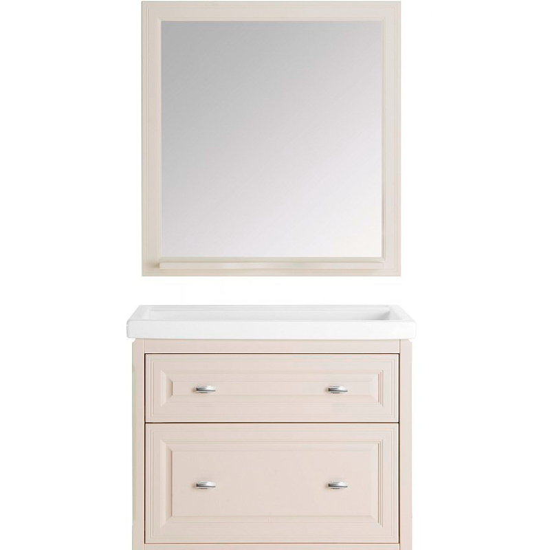 Комплект мебели для ванной ASB-Woodline Кастелло 100 Бежевый зеркало asb woodline кастелло 100 12045 с подсветкой бежевое