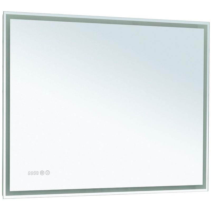 Зеркало Aquanet Оптима 100 288967 с подсветкой Белое матовое с сенсорным выключателем, подогревом и часами