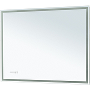 Зеркало Aquanet Оптима 100 288967 с подсветкой Белое матовое с сенсорным выключателем, подогревом и часами-1