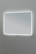 Зеркало Aquanet Оптима 100 288967 с подсветкой Белое матовое с сенсорным выключателем, подогревом и часами-3