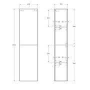 Шкаф пенал Cezares Molveno 40 MOLVENO-1600-2A-SC-OSS подвесной Ossido-8