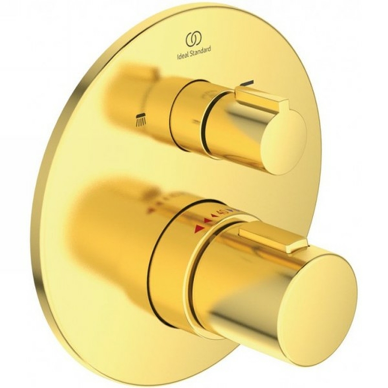 Смеситель для душа Ideal Standard Ceratherm T100 A5814A2 с термостатом Brushed Gold сифон для раковины ideal standard t4441a2 brushed gold