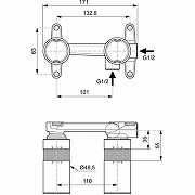 Скрытая часть для смесителя Ideal Standard A1313NU G 1/2-1