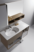 Комплект мебели для ванной Orans BC-NL014-1200 120 014NL12 подвесная Белый Бежевый-2