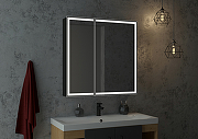 Зеркальный шкаф Континент Mirror Box black Led 80 МВК052 с подсветкой Черный-8