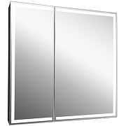 Зеркальный шкаф Континент Mirror Box black Led 80 МВК052 с подсветкой Черный