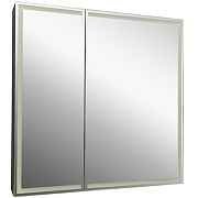 Зеркальный шкаф Континент Mirror Box black Led 80 МВК052 с подсветкой Черный-1