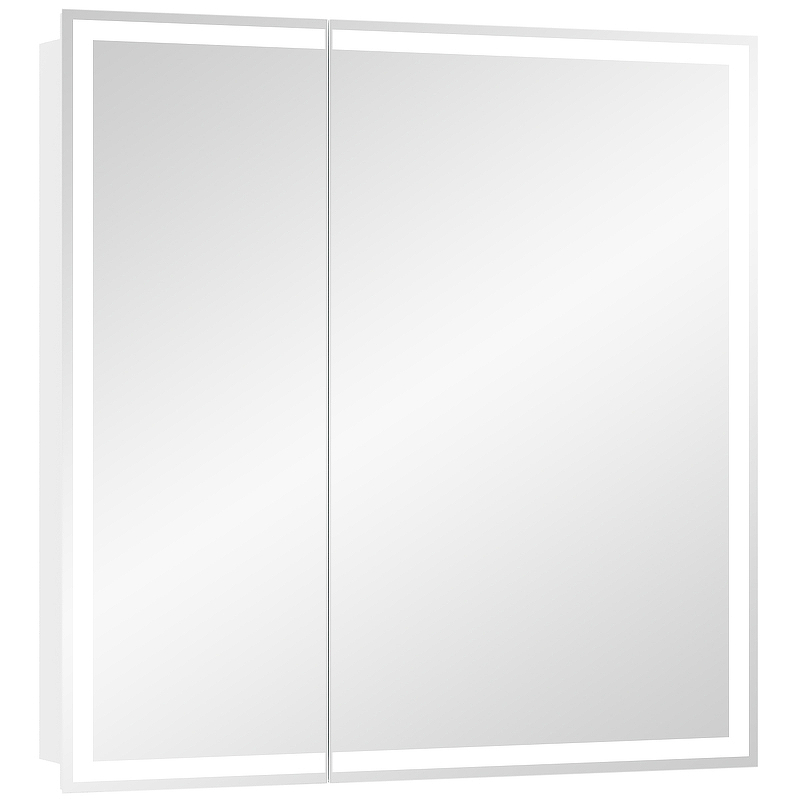 Зеркальный шкаф Континент Allure LED 80 МВК045 с подсветкой Белый зеркальный шкаф континент torneo white led 60 мвк069 с подсветкой белый