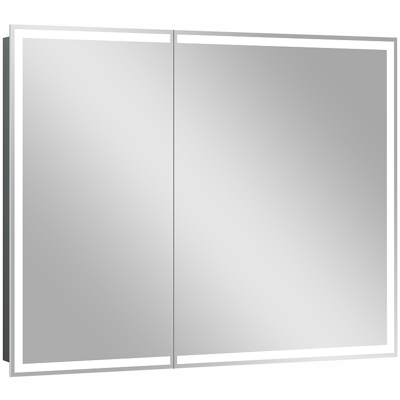 Зеркальный шкаф Континент Allure LED 100 МВК044 с подсветкой Белый зеркальный шкаф континент emotion led 80 мвк030 с подсветкой белый