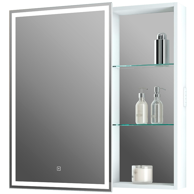 Зеркальный шкаф Континент Aperio LED 80 L МВК006 с подсветкой Белый зеркальный шкаф континент emotion led 80 мвк030 с подсветкой белый