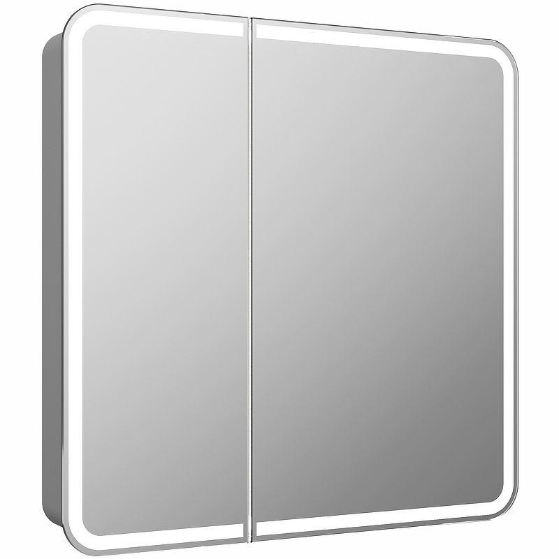 Зеркальный шкаф Континент Elliott LED 80 МВК014 с подсветкой Белый зеркальный шкаф континент emotion led 80 мвк030 с подсветкой белый