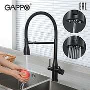 Смеситель для кухни Gappo G4399-76 Черный матовый-16
