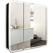 Зеркальный шкаф Silver Mirrors Alliance - BLACK 80 LED-00002611 с подсветкой Черный